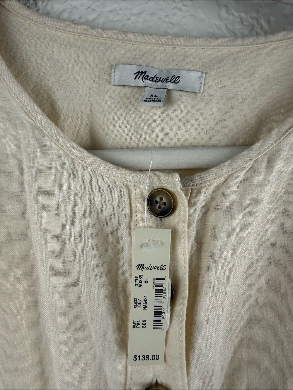 Madewell Linen Blend Jumpsuit | Puff Sleeve Utility Romper | NWT | XL - Picture 5 of 13